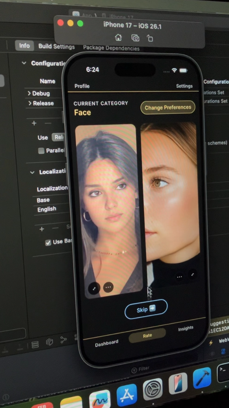 A new iOS application running in the iPhone simulator during development